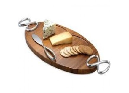 Nambe Infinity Cheeseboard w/knife